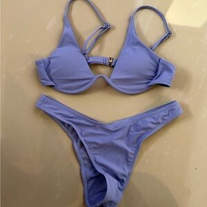 SHEIN Lilac Underwire Two-Piece Bikini Set